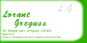 lorant greguss business card